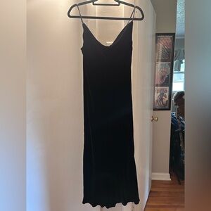 Wilfred Black Velvet Slip Midi Dress